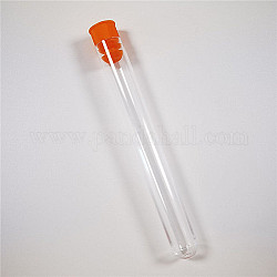Bottiglie sigillate trasparenti, tubo di stoccaggio dell'ago a punto croce per ricamo a punto croce, arancione scuro, 11x1cm