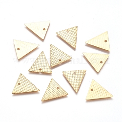 304 Stainless Steel Pendants, Laser Cut, Triangle, Golden, 13.5x13x0.2mm, Hole: 1.2mm