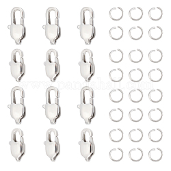 UNICRAFTALE 16 Pcs 2 Size Ion Plating 304 Stainless Steel Lobster Claw Clasp with 20Pcs Open Jump Ring Long Closures Clasp Bracelet Connector Clasp Metal Clasp for DIY Jewellery Making