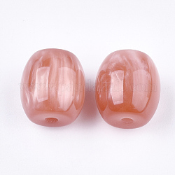 Perline di resina, gemstone imitato, ovale, salmone, 17~17.5x16mm, Foro: 3 mm