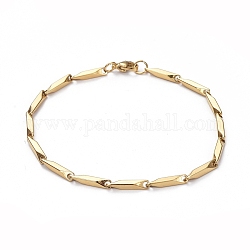 Placcatura ionica (ip) unisex 201 braccialetti con catena a maglie in acciaio inossidabile, con chiusure moschettone, oro, 8-5/8 pollice (22 cm), 2.5mm