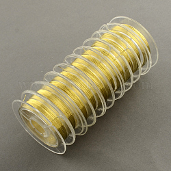 Filo di rame tondo per la creazione di gioielli, oro, 0.3mm, circa 32.8 piedi (10 m)/rotolo, 10 rotoli / gruppo