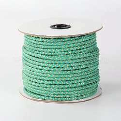 Korean Braided PU Leather Cord, Turquoise, 5mm, about 50yards/roll(150 feet/roll)
