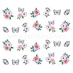 Nagelkunst-Wassertransfer-Aufkleber, Schmetterlingsblumen-Wasserzeichen-Nagelabziehbilder, für frau mädchen nägel design maniküre tipps dekoration, Farbig, 6.125x5.3 cm