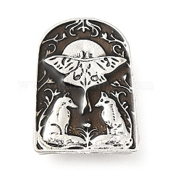 Animal Enamel Safety Pin Brooch, Antique Silver Alloy Brooch for Backpack Clothes, Butterfly, 35x25x2mm