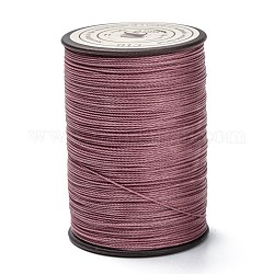 Ficelle ronde en fil de polyester ciré, cordon micro macramé, cordon torsadé, pour la couture de cuir, vieille rose, 0.45mm, environ 174.97 yards (160 m)/rouleau