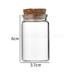 Стеклянная бутылка, с пробкой, бутылка желаний, колонка, прозрачные, 3.7x6 см, емкость: 35 мл (1.18 жидких унции)