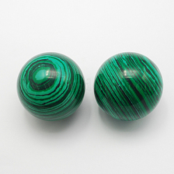 Sintéticas decoraciones de piedras preciosas malaquita, para la salud de los dedos, redondo, verde, 40mm