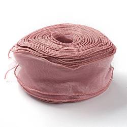 Лентой из органзы, проволочная прозрачная шифоновая лента, для упаковки пакетов, заколки-бантики для волос изготовление аксессуаров, бледно-фиолетовый красный, 2-1/8 дюйм (55 мм), около 37.18~38.28 ярда (34~35 м) / мешок