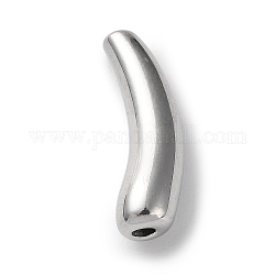 304 perline tubo in acciaio inox, lacrima curva, colore acciaio inossidabile, 20.5x6.5x6mm, Foro: 2 mm