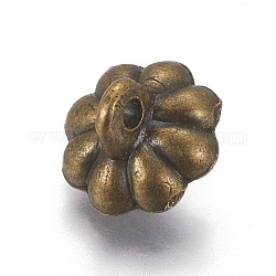 Pendenti a paletta in lega di stile tibetano, per mezzo forato perle, fiore, bronzo antico, 11x9mm, Foro: 1.6 mm, ago :1.6mm