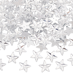 Olycraft 100 pz forma di stella cucire su strass 14x13mm strass acrilici trasparenti con 2 fori strass acrilici sfaccettati con retro piatto placcato stelle strass per vestiti creazione di gioielli artigianato fai da te
