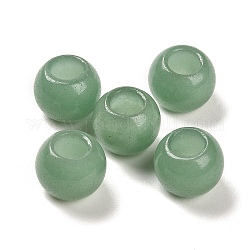 Natürliche grüne Aventurin European Beads, Großloch perlen, Runde, 12x9~9.5 mm, Bohrung: 5.5~6 mm