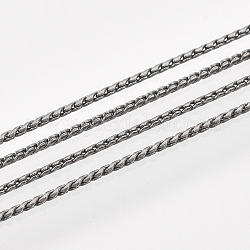 Serpentinenketten aus Messing, ungeschweißte, mit Spule, Metallgrau, 1 mm, ca. 288.71 Fuß (88m)/Rolle