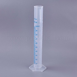 Strumenti cilindrici di misurazione in plastica, chiaro, 24.4 centimetro, bace: 6.9x6 cm, diametro della bottiglia: 2.85 cm, capacità: 100 ml