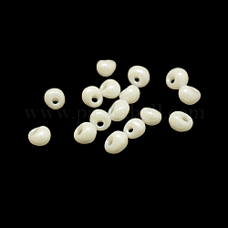 Opaken Glasperlen, Fransen Tropfen Perlen, weiß, 3~3.5x2~3 mm, Bohrung: 1 mm, ca. 4500 Stk. / Beutel, 440~450 g / Beutel