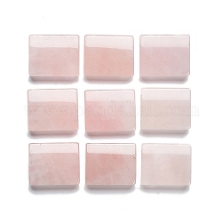 Eslabones multicapa de cuarzo rosa natural, rectángulo curvado, 16.5~17x20x6.5~7mm, agujero: 1.2~1.4 mm