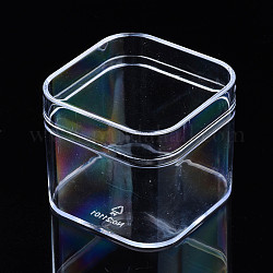 Behälter zur Aufbewahrung von Perlen aus Polystyrol, Viereck, Transparent, 5.55x5.55x4.8 cm