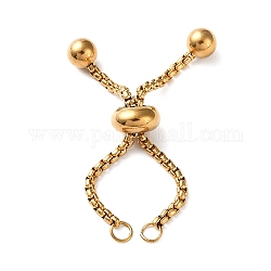 304 fornitura de anillo de dedo ajustable de acero inoxidable, cadenas deslizantes para hacer anillos, dorado, 94mm