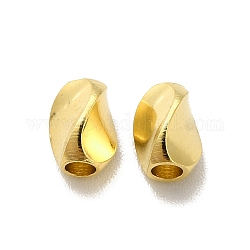 Brass Bead, Lead Free & Cadmium Free, Twist Oval, Long-Lasting Plated, Real 24K Gold Plated, 6x4x4mm, Hole: 2mm