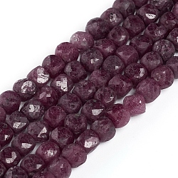 Perles de rubis / corindon rouge naturelles, facette, cube, 4~5x4~5x4~5mm, Trou: 0.7mm, Environ 72~76 pcs/chapelet, 15.55 pouce (39.5 cm)