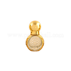 Botellas de bola de rodillo de vidrio, botella de perfume de aceite esencial vacía de estilo árabe, botella recargable, patrón aleatorio, plano y redondo, 62.5x40x28.5mm