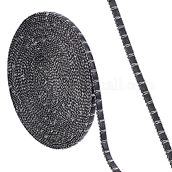 Ahadermaker Kunstlederschnüre, mit metallischen Kord, Schwarz, 8x1 mm, etwa 9.8~10 Yard