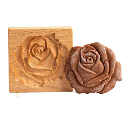 Деревянная пресс-форма для лунного кекса, роза, форма для выпечки, выпечка формы для торта, седло коричневый, 100x100x20 мм