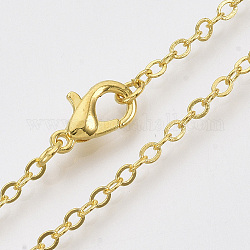 Messing Kabel Ketten Halsketten, mit Alu-Karabiner Schnallen, golden, 23.6 Zoll ~ 24.37 Zoll (60 cm ~ 61.9 cm)