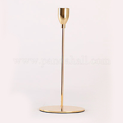 Candelabro de hierro, para velas cónicas, bodas o fiestas, así como decoración del hogar, forma de copa de vino, dorado champagne, 80x225mm, diámetro interior: 22 mm