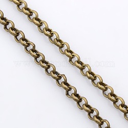 Iron Rolo Chains, Soldered, Antique Bronze, 4mm