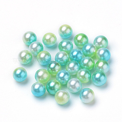 Perles acrylique imitation arc-en-ciel, perles de sirène gradient, sans trou, ronde, jaune vert, 2.5 mm, environ 60600 pcs / 500 g