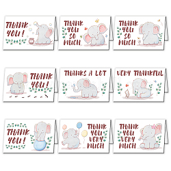 Superdant merci cartes à thème et enveloppes en papier, pour le jour de Thanksgiving d'anniversaire, rectangle avec motif de mot, mot, 10x15 cm, 9 pièces / kit