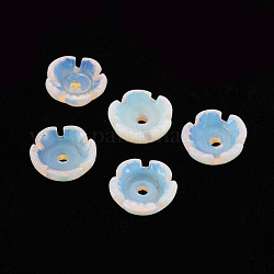 Perles d'opalite, fleur, 10x10x4mm, Trou: 1.5mm
