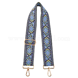 Anses de sac réglables en polyester de style ethnique, avec des fermoirs pivotantes de fer, pour accessoires de remplacement de sangles de sac, lumière bleu ciel, 73.4~133x5.1 cm