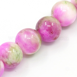 Chapelets de perles en jade persan naturel, teinte, ronde, Prune, 8mm, Trou: 1.2~1.5mm, Environ 50 pcs/chapelet, 16 pouce