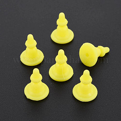 Silicone Ear Nuts, Earring Backs, for Stud Earring Making, Yellow, 11x8x8mm, Hole: 0.7mm