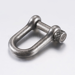 304 Edelstahl-D-Ring-Ankerschäkelverschlüsse, Metallgrau, 26x20x7.5 mm