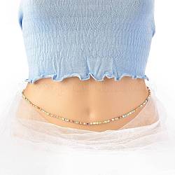Sommerschmuck Taillenperle, Körperkette, Saat Perlen Bauchkette, Bikini Schmuck für Frau Mädchen, Farbig, 31.5 Zoll (80 cm)