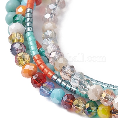 Verre perles bracelets multi-brins&nbsp;BJEW-JB10391-1