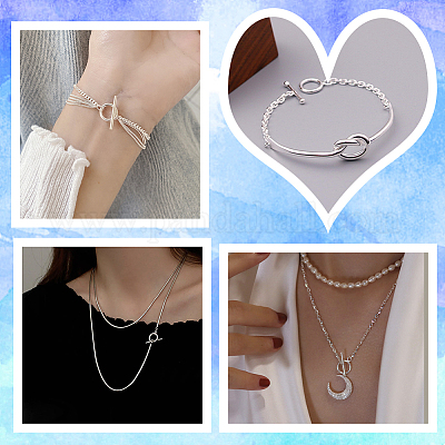 2 set di 925 fermagli a barilotto in argento sterling&nbsp;STER-BBC0005-45S-1