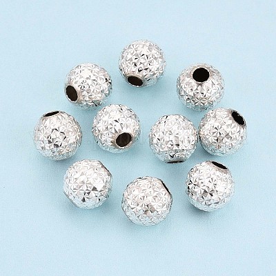 Strukturierte 925 Sterling Silber Perlen&nbsp;STER-T008-44S-01-1