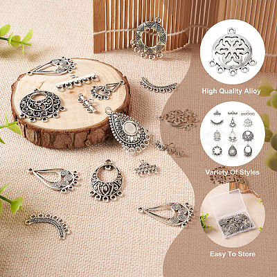 Pandahall Tibetan Style Chandelier Components Links Alloy Connector Charms  for Dangle Earrings Necklace Jewelry Making