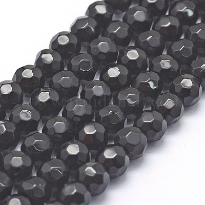 Natürlichen Obsidian Perlen Stränge&nbsp;G-P335-14-6mm-1