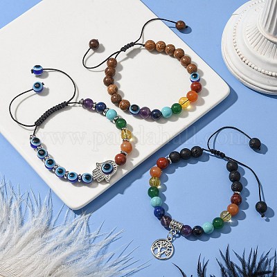 Perle In Occhio Di Tigre Con Foro Grande - 10 Pezzi, 13-14mm, Per Braccialetti Europei E Chakra - Foto 8