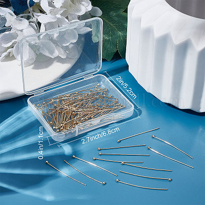 100pcs Gold Tone Stainless Steel Ball Head Pins for Jewelry Making