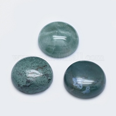 Cabochons de la ágata de musgo natural&nbsp;G-G760-B02-18-1