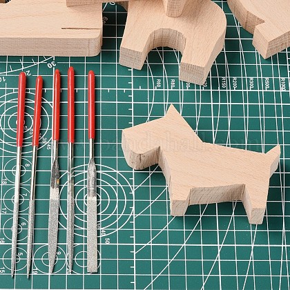 Diy木彫りクラフトキット 犬の形の未完成の空白の木製テーブル飾り 針やすり工具セット付き 湯通しアーモンド 犬 73x95xミリメートルの通販 Jp Pandahall Com