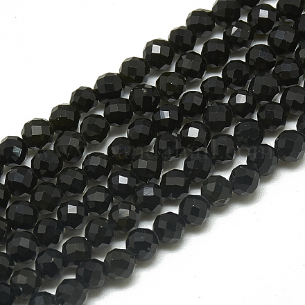 Cuentas sintéticas piedras negras hebras G-S300-07-3mm-1