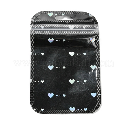 Bolsas de regalo con cierre de cremallera yin-yang de plástico láser rectangular OPP-E004-01A-B01-1